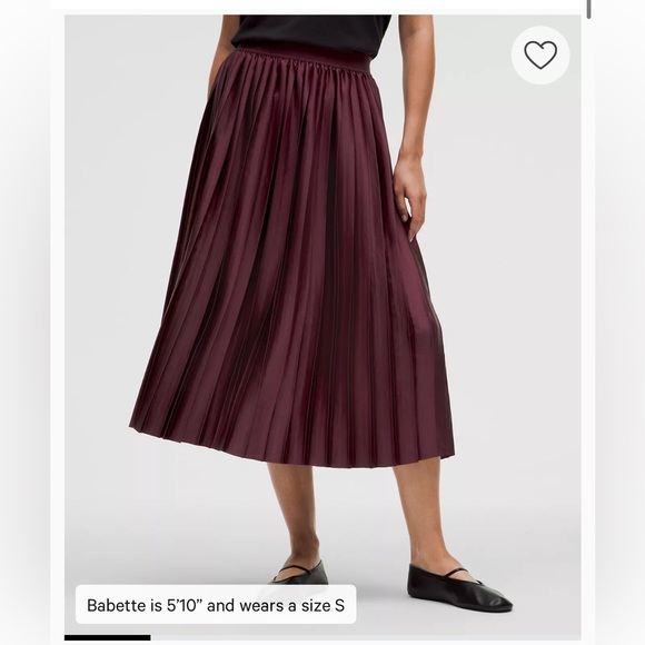 Lululemon Satin Pleated Midi Skirt - Picture 1 of 4